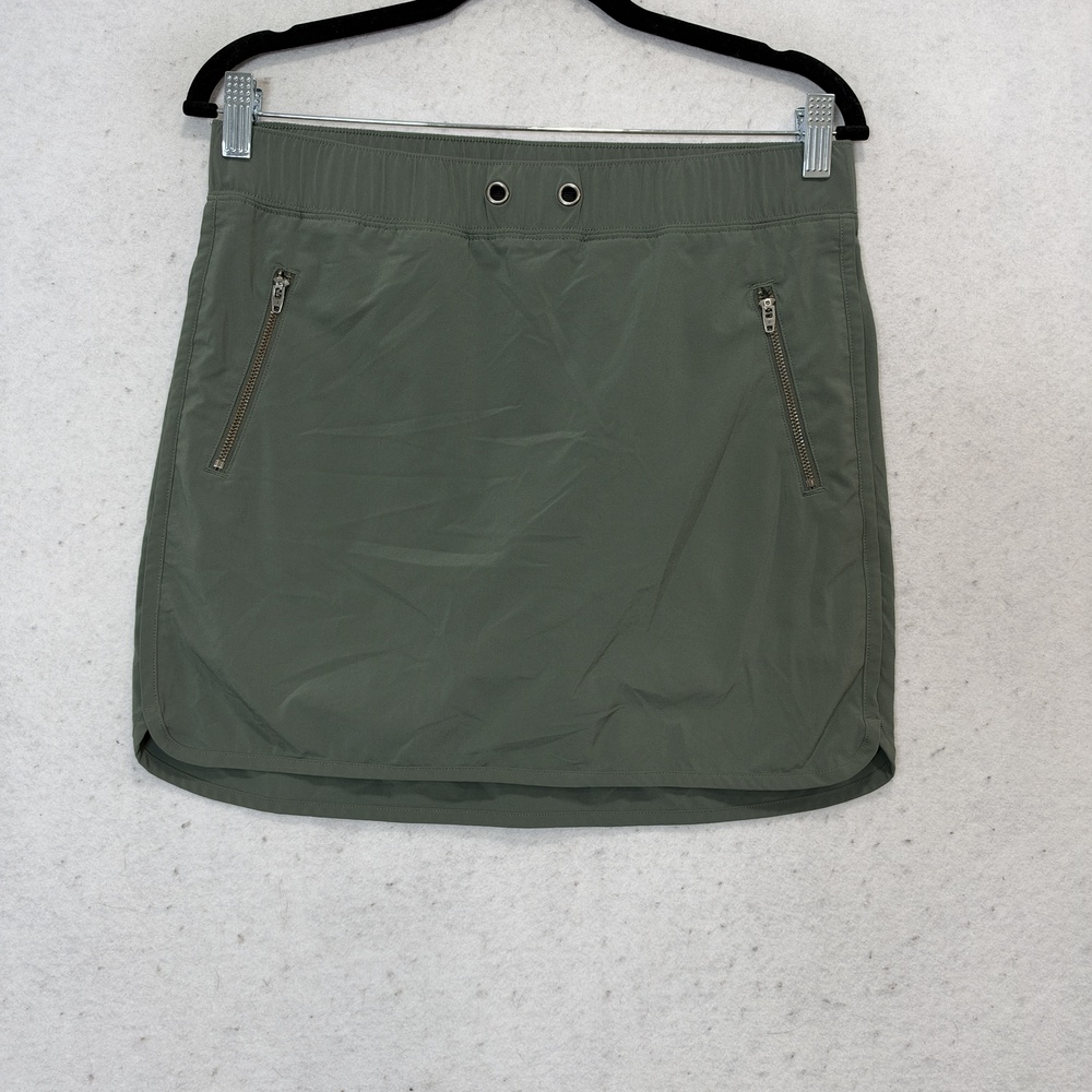 Athleta Skort Womens Small Green Hiking Built-In Shorts Zip Pockets Athletic